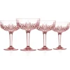Martini & Coupes|Acrylic|Godinger Dublin Acrylic Blush Champagne Coupe, Set of 4