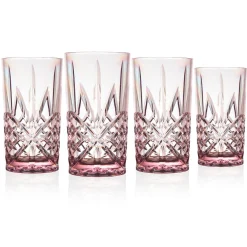 Acrylic|Dublin Glassware|Godinger Dublin Acrylic Blush Double Old Fashion & Highball, Set of 8