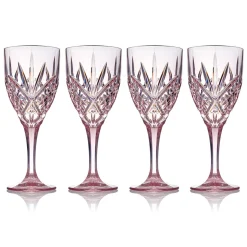 Acrylic|Dublin Glassware|Godinger Dublin Acrylic Blush Goblet, Set of 4