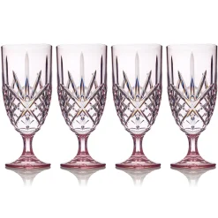 Acrylic|Wine & Champagne|Godinger Dublin Acrylic Blush Water Goblet, Set of 4