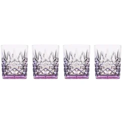 Acrylic|Dublin Glassware|Godinger Dublin Acrylic Lavender Double Old Fashion, Set of 4