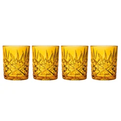 Acrylic|Dublin Glassware|Godinger Dublin Acrylic Sunshine Yellow Double Old Fashion, Set of 4