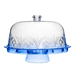Acrylic|Specialty Serving|Godinger Dublin Blue Acrylic 6 In 1 Cake Dome