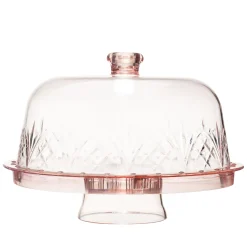 Acrylic|Specialty Serving|Godinger Dublin Blush Acrylic 6 In 1 Cake Dome