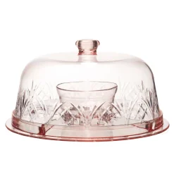 Acrylic|Specialty Serving|Godinger Dublin Blush Acrylic 6 In 1 Cake Dome