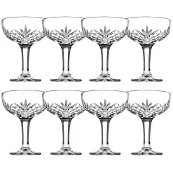Martini & Coupes|Dublin Glassware|Godinger Dublin Crystal Champagne Coupe, Set of 8