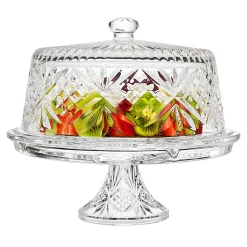 Cake Stands|Dublin Kitchen|Godinger Dublin Crystal 4 In 1 Cake Dome