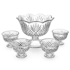 Serving Bowls|Dublin Kitchen|Godinger Dublin Crystal 5 Piece Dessert Set