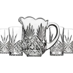 Dof & Highball|Dublin Glassware|Godinger Dublin Crystal 5 Piece Pitcher & Highball Set