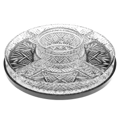 Specialty Serving|Dublin Kitchen|Godinger Dublin Crystal 5 Section Lazy Susan