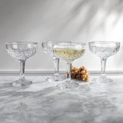 Martini & Coupes|Dublin Glassware|Godinger Dublin Crystal Champagne Coupe, Set of 12