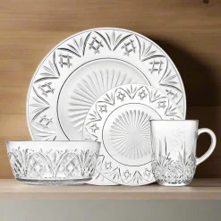 Dublin Dining|Godinger Dublin Crystal Dinnerware Set, 16 Piece. Service For 4