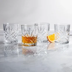 Dof & Highball|Dublin Glassware|Godinger Dublin Crystal Double Old Fashion, Set of 4