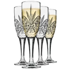 Wine & Champagne|Dublin Glassware|Godinger Dublin Crystal Flutes, Set of 4