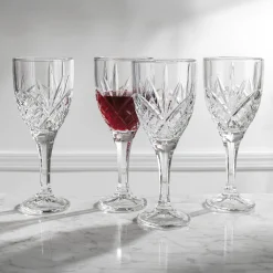 Dublin Glassware|Godinger Dublin Crystal Goblet, Set of 4