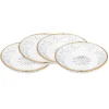 Salad Plates|Dublin Dining|Godinger Dublin Crystal Gold Rim Dessert Plates, Set of 4