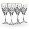 Wine & Champagne|Dublin Glassware|Godinger Dublin Crystal Gold Rim Goblet, Set of 4