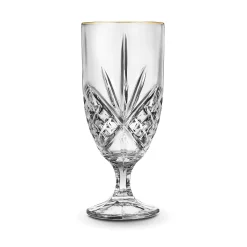 Dublin Glassware|Godinger Dublin Crystal Gold Rim Ice Tea Glass, Set of 4