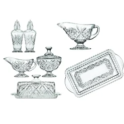 Serving Trays|Salt & Pepper|Godinger Dublin Crystal Hostess 6 Piece Set