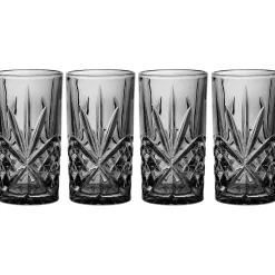Dof & Highball|Dublin Glassware|Godinger Dublin Crystal Midnight Highball, Set of 4