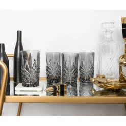 Dof & Highball|Dublin Glassware|Godinger Dublin Crystal Midnight Highball, Set of 4