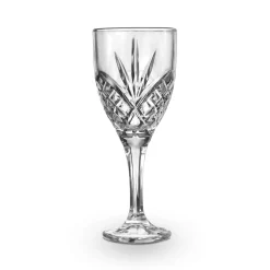Wine & Champagne|Dublin Glassware|Godinger Dublin Crystal Platinum Rim Goblet, Set of 4