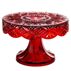 Dublin Kitchen|Cake Stands|Godinger Dublin Crystal Red Cake Plate