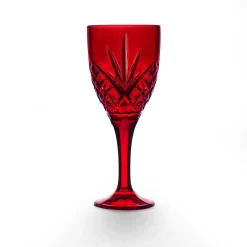 Dublin Glassware|Godinger Dublin Crystal Red Goblet, Set of 4