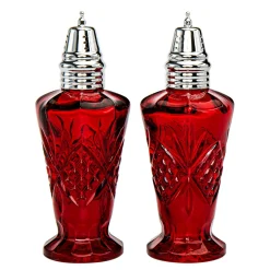 Salt & Pepper|Dublin Kitchen|Godinger Dublin Crystal Red Salt & Pepper Shaker Set