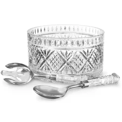 Serving Bowls|Dublin Kitchen|Godinger Dublin Crystal Salad Bowl with Salad Server Set