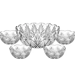 Serving Bowls|Dublin Kitchen|Godinger Dublin Crystal Scalloped 5 Piece Serving Bowl Set