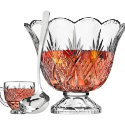 Dublin Glassware|Godinger Dublin Crystal Scalloped 10 Piece Punch Set
