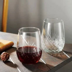Stemless|Wine & Champagne|Godinger Dublin Crystal Stemless Wine, Set of 4