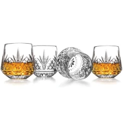 Dof & Highball|Dublin Glassware|Godinger Dublin Crystal Whiskey, Set of 4