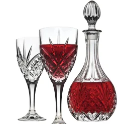 Decanter & Decanter Sets|Wine & Champagne|Godinger Dublin Crystal Wine Decanter 5 Piece Set