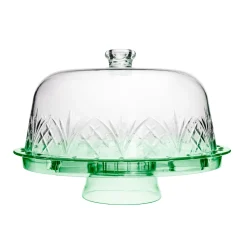 Acrylic|Specialty Serving|Godinger Dublin Green Acrylic 6 In 1 Cake Dome