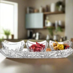 Serving Trays|Dublin Kitchen|Godinger Dublin Square 4 Piece Appetizer Server