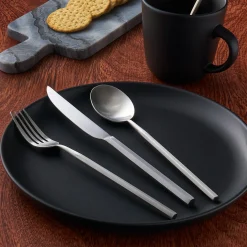 Flatware Sets|Godinger Esagono Matte 18/10 Stainless Steel 20 Piece Flatware Set, Service For 4