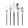 Flatware Sets|Godinger Esagono Matte Black 18/10 Stainless Steel 20 Piece Flatware Set, Service For 4