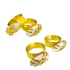 Napkin Rings|Godinger Gold Pebble Napkin Ring Set