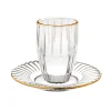 Kiddish Cups|Godinger Gold Rim Pleat Crystal Kiddush Set