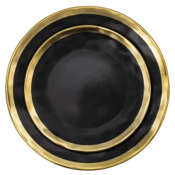 Fine Dinnerware|Godinger Golden Onyx 4 Piece Dinner Set, Service For 1
