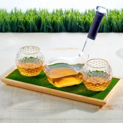 Decanter & Decanter Sets|Godinger Golf 3 Piece Decanter Whiskey Set