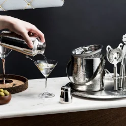 Barware Sets|Godinger Hammered Stainless Steel 9 Piece Bar Tool Set