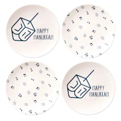 Hanukkah|Godinger Hanukkah Dreidel Appetizer Plate, Set of 4