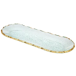 Kitchen Tools|Serving Platters|Godinger Harper Gold Edge Long Oval Serving Platter