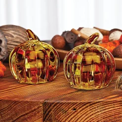 Salt & Pepper|Godinger Harvest Amber Pumpkin Salt & Pepper Shaker Set