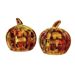Salt & Pepper|Godinger Harvest Amber Pumpkin Salt & Pepper Shaker Set