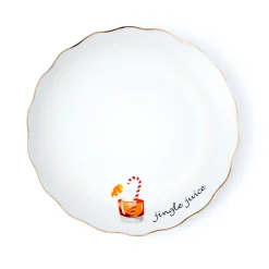 Appetizer Sets|Godinger Holiday Cheers Gold Rim Appetizer Plate, Set of 6