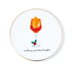 Coasters|Godinger Holiday Cheers Gold Rim Coaster Set